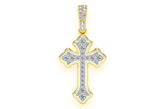 Elegant Rounded Gold Cross Pendant Diamond Faith Jewelry Classic Design