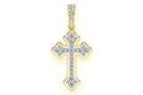 Elegant Rounded Gold Cross Pendant Diamond Faith Jewelry Classic Design