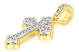 Elegant Rounded Gold Cross Pendant Diamond Faith Jewelry Classic Design