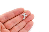 Elegant Rounded Gold Cross Pendant Diamond Faith Jewelry Classic Design