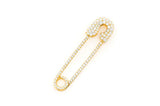 Safety Pin Diamond Pendant 10k Solid Gold - 0.80 CTW