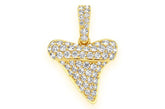 Shark Tooth Diamond Pendant 14k Solid Gold - 0.60 CTW