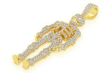 Diamond skeleton pedant 14K solid Gold - 2.75 CTW