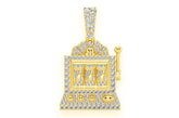Casino Slot Machine Diamond Pendant 14k Solid Gold - 0.66 CTW