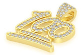 100 Emoji Diamond Pendant 14k Solid Gold - 0.75 CTW