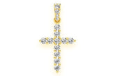 14K Gold Diamond Cross Pendant Necklace - Premium & Elegant - 0.45 CTW