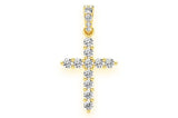 14K Gold Diamond Cross Pendant Necklace - Premium & Elegant - 0.45 CTW