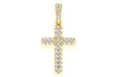 14K Gold Bubble Cross Pendant - Premium 14K Gold - 0.5 CTW
