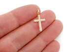 14K Gold Bubble Cross Pendant - Premium 14K Gold - 0.5 CTW