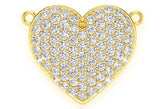Bubbly Heart Diamond Necklace Connected 14k Solid Gold - 0.60 CTW