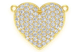 Bubbly Heart Diamond Necklace Connected 14k Solid Gold - 0.60 CTW