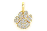 Dog Paw Print Diamond Pendant 10k Solid Gold - 0.45 CTW