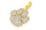 Dog Paw Print Diamond Pendant 10k Solid Gold - 0.45 CTW