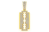 Razor Blade Diamond Pendant 14k Solid Gold - 0.50 CTW