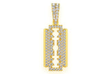 Razor Blade Diamond Pendant 14k Solid Gold - 0.50 CTW