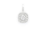 Double Square Halo Diamond Pendant 14k Solid Gold - 0.50 CTW