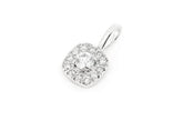 Double Square Halo Diamond Pendant 14k Solid Gold - 0.50 CTW