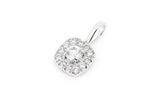 Double Square Halo Diamond Pendant 14k Solid Gold - 0.50 CTW
