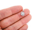 Double Square Halo Diamond Pendant 14k Solid Gold - 0.50 CTW