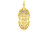 Edo Mask Diamond Pendant 14k Solid Gold - 0.20 CTW