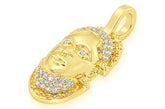 Edo Mask Diamond Pendant 14k Solid Gold - 0.20 CTW