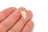Edo Mask Diamond Pendant 14k Solid Gold - 0.20 CTW