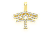 Eye of Ra Ankh Diamond Pendant 14K Solid Gold - 0.25 CTW