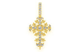Filigree Cross Diamond Pendant 14k Solid Gold - 0.50 CTW