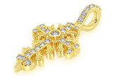 Filigree Cross Diamond Pendant 14k Solid Gold - 0.50 CTW