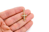 Filigree Cross Diamond Pendant 14k Solid Gold - 0.50 CTW