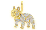 Bulldog Diamond Pendant 14K Solid Gold - 0.50 CTW