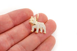 Bulldog Diamond Pendant 14K Solid Gold - 0.50 CTW