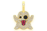Ghost Ruby & Diamond Pendant 14k Solid Gold - 0.55 CTW