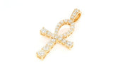 Ankh Diamond Pendant 14K Solid Gold - 1.5 CTW
