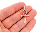 Ankh Diamond Pendant 14K Solid Gold - 1.5 CTW