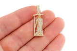 Grim Reaper iced out 10K Solid Gold Pendant - 1.00 CTW