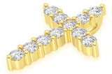 Men’s Cross Pendant VVS Diamonds in 14K Gold - 0.4 CTW
