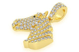Horse Head Diamond Pendant 14k Solid Gold - 0.60 CTW