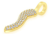 Italian Horn Diamond Pendant 14K Solid Gold - 0.3 CTW