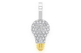 Light Bulb Diamond Pendant 14k Solid Gold - 0.50 CTW