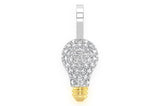 Light Bulb Diamond Pendant 14k Solid Gold - 0.50 CTW