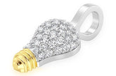 Light Bulb Diamond Pendant 14k Solid Gold - 0.50 CTW