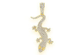 Lizard Diamond Pendant 14k Solid Gold - 1.00 CTW