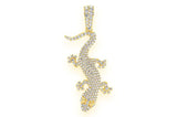 Lizard Diamond Pendant 14k Solid Gold - 1.00 CTW