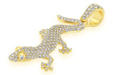Lizard Diamond Pendant 14k Solid Gold - 1.00 CTW