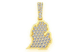 Michigan State Diamond Pendant 14k Solid Gold - 0.30 CTW