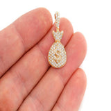 Money Bag Diamond Pendant 14k Solid Gold - 1.33 ctw