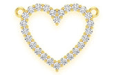 Open Heart Diamond Necklace Connected 14k Solid Gold - 0.35 CTW