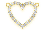 Open Heart Diamond Necklace Connected 14k Solid Gold - 0.35 CTW