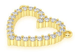 Open Heart Diamond Necklace Connected 14k Solid Gold - 0.35 CTW